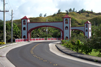 The Umatic bridge was built in 1986 and designed with towers meant to symbolize the island’s Chamorro-Spanish heritage.