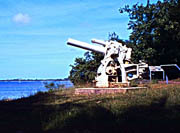 Japanese WWII coastal defense gun at Gaan Point, Guam.