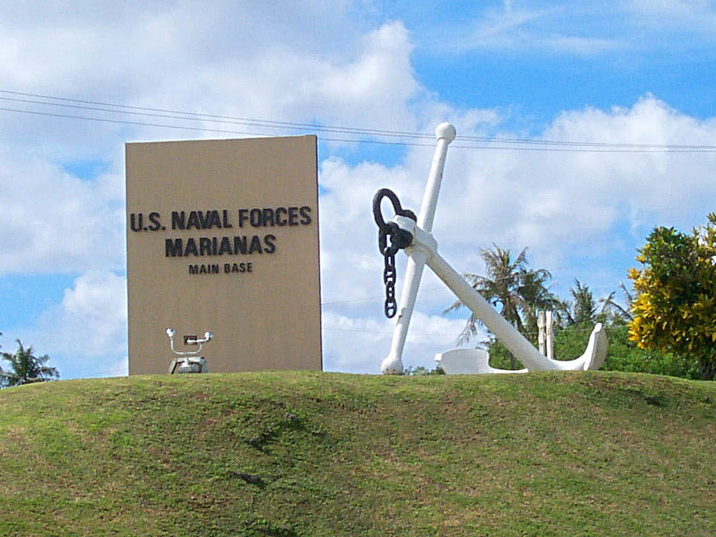 Naval Base Guam and Commander Naval Forces Marianas main Gate.