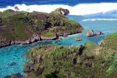 Orote Point natural cove off the Philippine Sea on Naval Base Guam popular for snorkeling for people with base access.