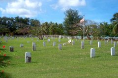 Navy Cemetery (1899-1954) - The 1st nonsectarian cemetery on Guam contains 254 graves, including 27 veterans of the Spanish American War, Germans who died on Guam during WWII and other deaths during the American administration.