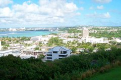 View from Fort Santa Agueda over the city of Hagatna and Hagatna Bay where the USS Charleston forced the Spanish to surrender Guam in 1898.