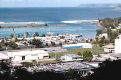 View from Fort Santa Agueda over the city of Hagatna and Hagatna Bay where the USS Charleston forced the Spanish to surrender Guam in 1898.