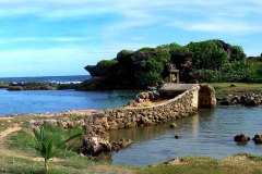 Natural ocean pools on the Pacific Ocean in Southern Guam popular for picnics and family outings.